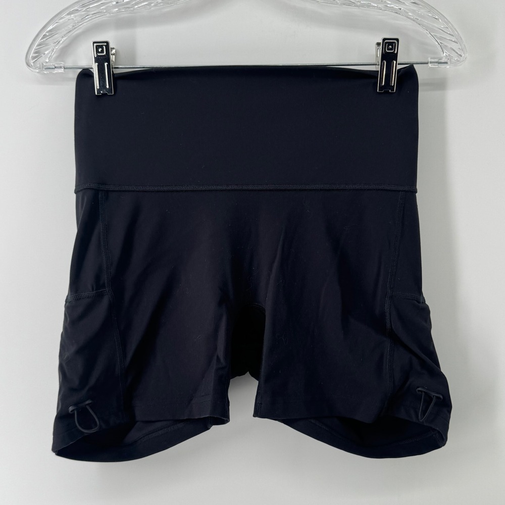 Gymshark Lifting Club Black High Waisted Bungee Hem Athletic Shorts Women M